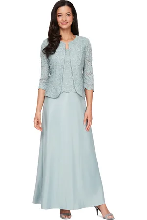 Alex Evenings Lace Jacket & Lace-Top Gown