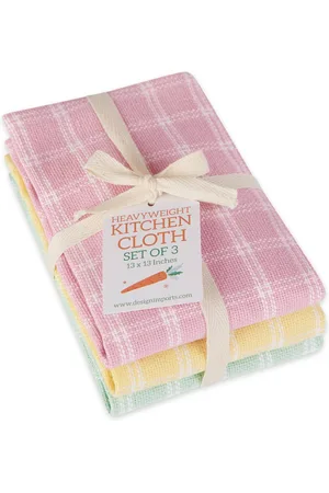 Design Imports Spring Windowpane Plaid Heavyweight Dishcloth, Set of 3