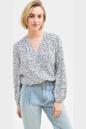 On 34th Trendy Plus Size Shadow Floral Button-Front Blouse, Exclusively at Macy