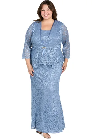 R & M Richards Plus Size Metallic Lace Jacket and Dress