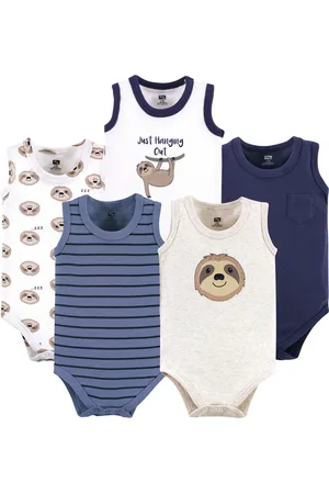 Hudson Baby Boys Hudson Cotton Sleeveless Bodysuits 5pk, Sailor Dog, 12-18 Months