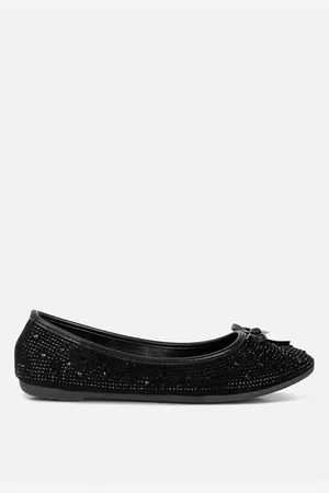 London Rag Womens hosana rhinestones and stud embellished ballet flats