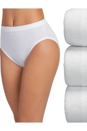 Jockey Elance Cotton French Cut Underwear 3-Pk 1541, Extended Sizes - White/White/White