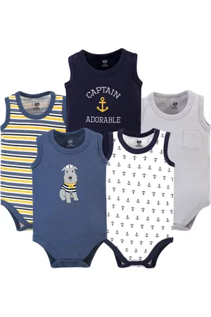 Hudson Baby Boys Hudson Cotton Sleeveless Bodysuits 5pk, , 12-18 Months