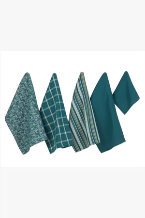 Design Imports Assorted Everyday Cotton Dishtowel and Dishcloth, Set of 5