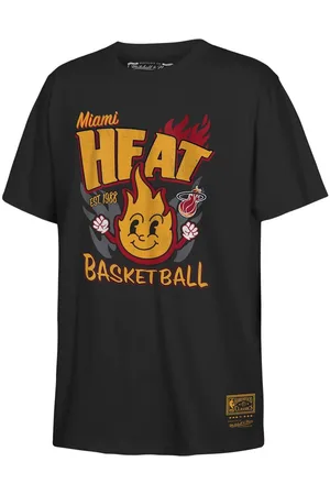 Mitchell & Ness Big Boys and Girls Miami Heat Retro Mascot Script T-Shirt