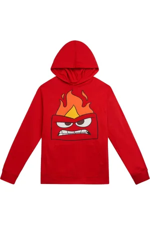 Inside Out Boys Matching Family Pullover Hoodie - Red, anger