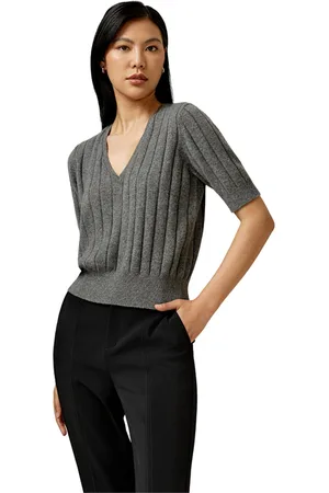 Lilysilk V-Neck Cashmere T-shirt for Women