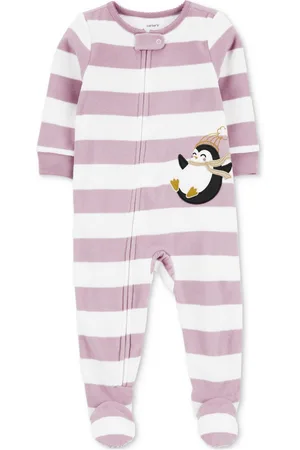 Carters Toddler Girls Long Sleeve Fleece Footed Pajamas - Pink/White