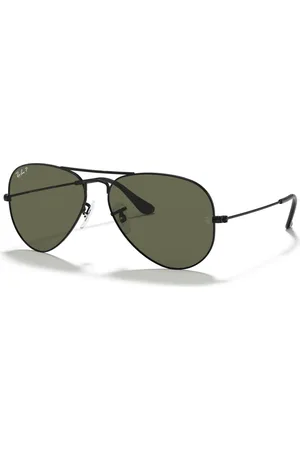 Ray-Ban Unisex Polarized Sunglasses, RB3025 Aviator Classic - BLACK/GREEN POLAR