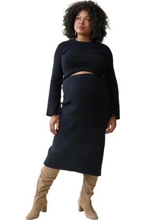 Ingrid & Isabel Maternity Two Piece Sweater Midi Skirt Set Xl