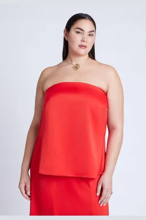 Eloquii Plus Size Column Satin Tube Top