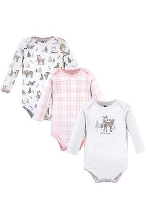 Hudson Baby Girls Hudson Cotton Long-Sleeve Bodysuits