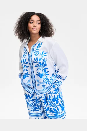 I.N.C. International Concepts Plus Size Floral-Print Blouse, Exclusively at Macy