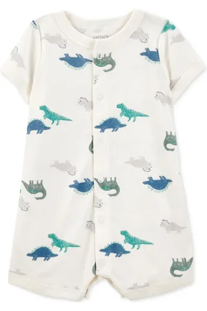 Carters Baby Boys Cotton Short-Sleeve Snap-Up Romper