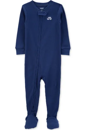 Carters Baby Boys 1-Piece Thermal Footed Pajamas - Navy/Car