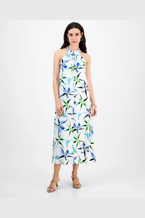 I.N.C. International Concepts Petite Printed Halter-Neck Sleeveless Maxi Dress, Exclusively at Macy