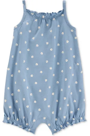 Carters Baby Girls Cotton Shell-Print Sleeveless Romper