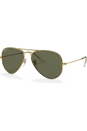 Ray-Ban Unisex Polarized Sunglasses, RB3025 Aviator Classic - GOLD/GREEN POLAR