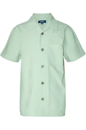 Univibe Big Boys Cutler Tonal Embossed Floral Print Short Sleeve Woven Shirt
