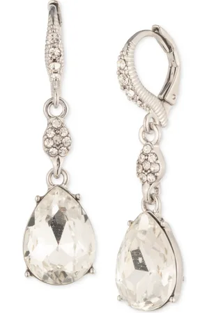 Givenchy Pave & Pear-Shape Crystal Double Drop Earrings