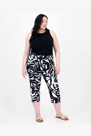 I.N.C. International Concepts Plus Size Printed Pull-On Capri Pants, Exclusively at Macy