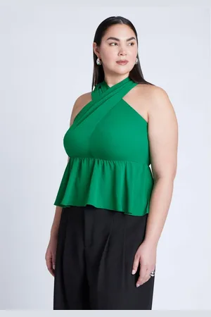 Eloquii Plus Size Halter Top With Peplum