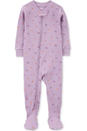 Carters Baby Girls 1-Piece Butterfly-Print Thermal Footed Pajamas