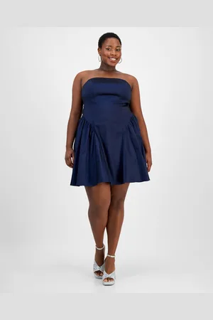 Emerald Sundae Trendy Plus Size Strapless Taffeta Dress
