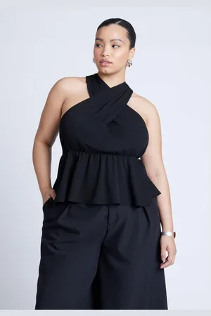 Eloquii Plus Size Halter Top With Peplum