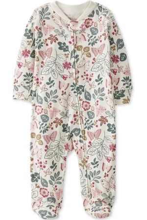 Carters Little Planet by Baby Girls Organic Cotton Sleep & Play Botanical Butterfly Footed Pajamas
