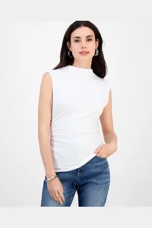 I.N.C. International Concepts Petite High-Neck Side-Ruched Top, Exclusively at Macy