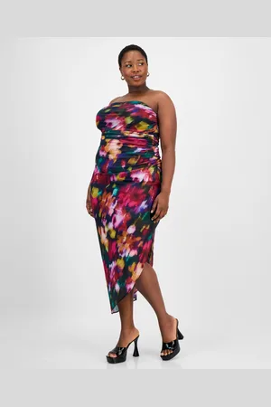 Emerald Sundae Trendy Plus Size Strapless Midi Bodycon Dress