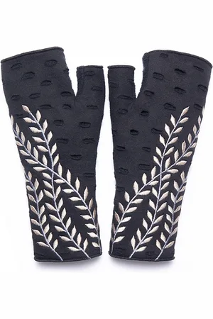 Feelgoodz Women s Artisan Crafted Fleece Lined Trellis Fingerless Jersey Gloves