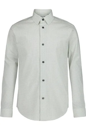 Calvin Klein Big Boys Long Sleeve Stretch Dot Floral Shirt