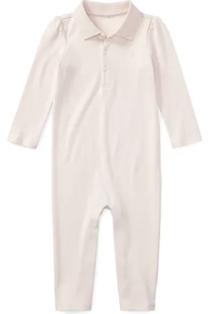 Ralph Lauren Baby Girls Ribbed Polo Collar Coverall