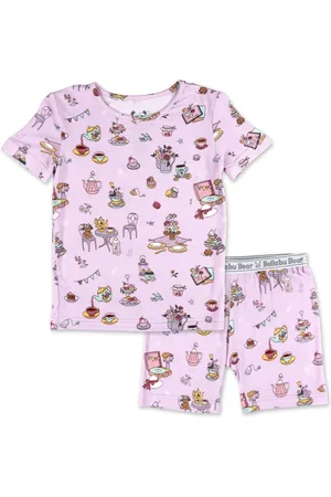 BELLABU BEAR Unisex Kids 2-Piece Short Sleeve & Shorts Pajama Set