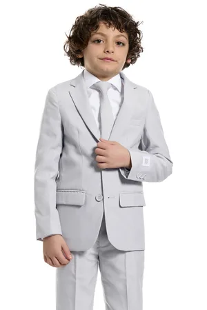 OppoSuits Toddler and Little Boys Groovy Slim Fit Solid Suit Including Blazer, Pants and Clip-On-Tie
