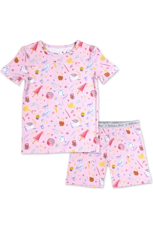 BELLABU BEAR Unisex Kids 2-Piece Short Sleeve & Shorts Pajama Set