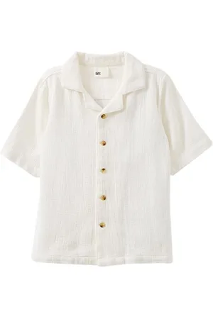 Cotton On Big Boys Little/Big Cabana Short Sleeve Shirt - Vanilla/texture