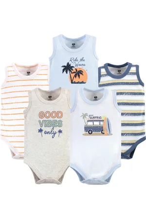 Hudson Baby Boys Hudson Soft Cotton Sleeveless Onesies