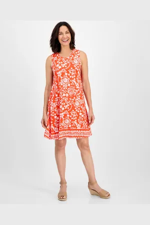 Style & Co Petite Printed Sleeveless Flip Flop Dress, Exclusively at Macy