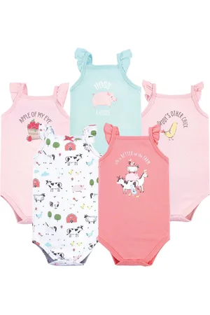 Hudson Baby Girls Hudson Soft Cotton Sleeveless Onesies