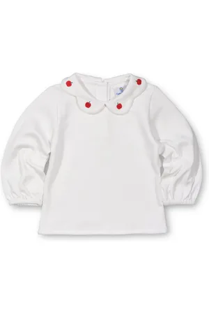 Florence Eiseman Toddler Girls Knit Blouse With Embroidered Apples