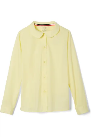 French Toast Big Girls Long Sleeve Modern Peter Pan Collar Blouse