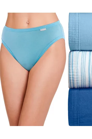 Jockey Elance French Cut 3 Pack Underwear 1485 1487, Extended Sizes - Marina Blue/boardwalk Stripe/blue Stardu