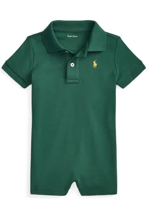 Ralph Lauren Baby Boys Interlock Short Sleeve One Piece Polo Shortall