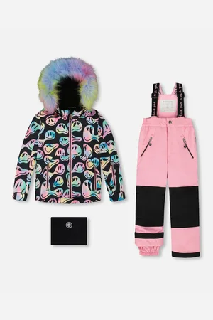 Deux par Deux Big Girls Two-Piece Play Snowsuit with Printed Jacket