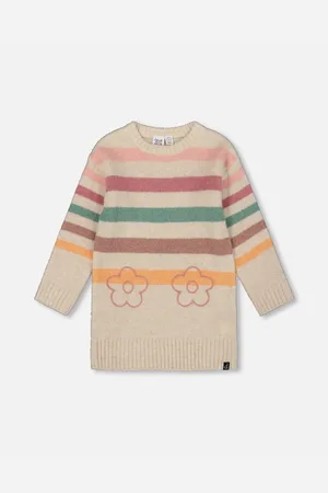 Deux par Deux Big Girls Knitted Tunic with Stripes