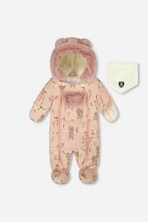 Deux par Deux Baby Girl One-Piece Baby Layette Snowsuit Designed for Car Seat - Baby